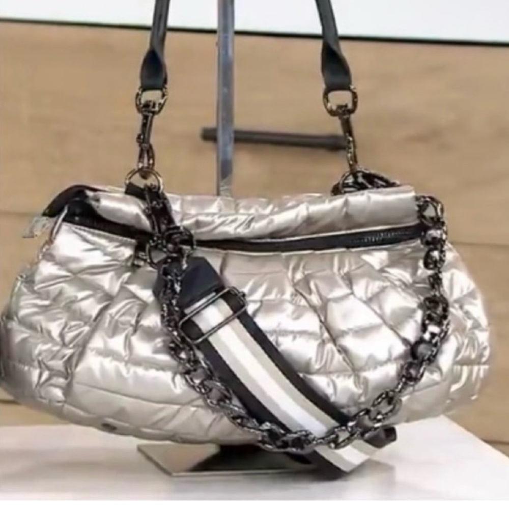 Think Royln Stylish Champagne Handbag NEW
